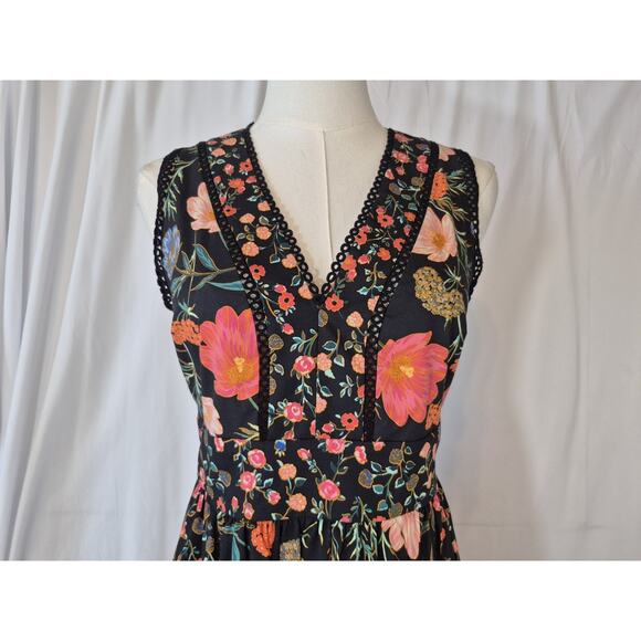LN Kate Spade New York Black Floral Mixed Blossom Fit & Flare Dress US 4 - Picture 5 of 9